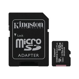 Карта пам'яті Kingston microSD  512GB C10 UHS-I U3 A1 R100/W85MB/s + SD