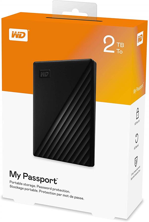 Жорсткий диск WD 2.5" USB 3.2 Gen1 2TB My Passport Black (WDBYVG0020BBK-WESN)