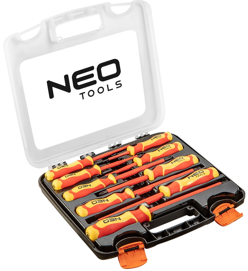 Отвертки Neo Tools набор 9шт, диэлектрическая, SL,PH, сталь S2, кейс