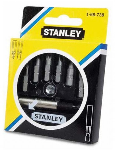 Біти Stanley, набір 7шт, 1/4", магнітний бітотримач, SL,PZ, 25мм, кейс