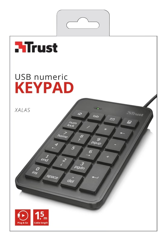 Клавиатура цифровая Trust XALAS USB Black (22221_TRUST)