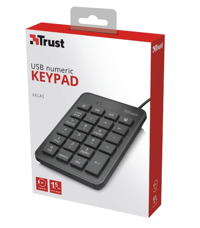 Клавиатура цифровая Trust XALAS USB Black (22221_TRUST)