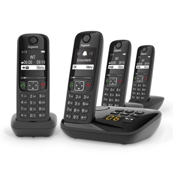 Радіотелефон DECT Gigaset AS690 DUO, чорний