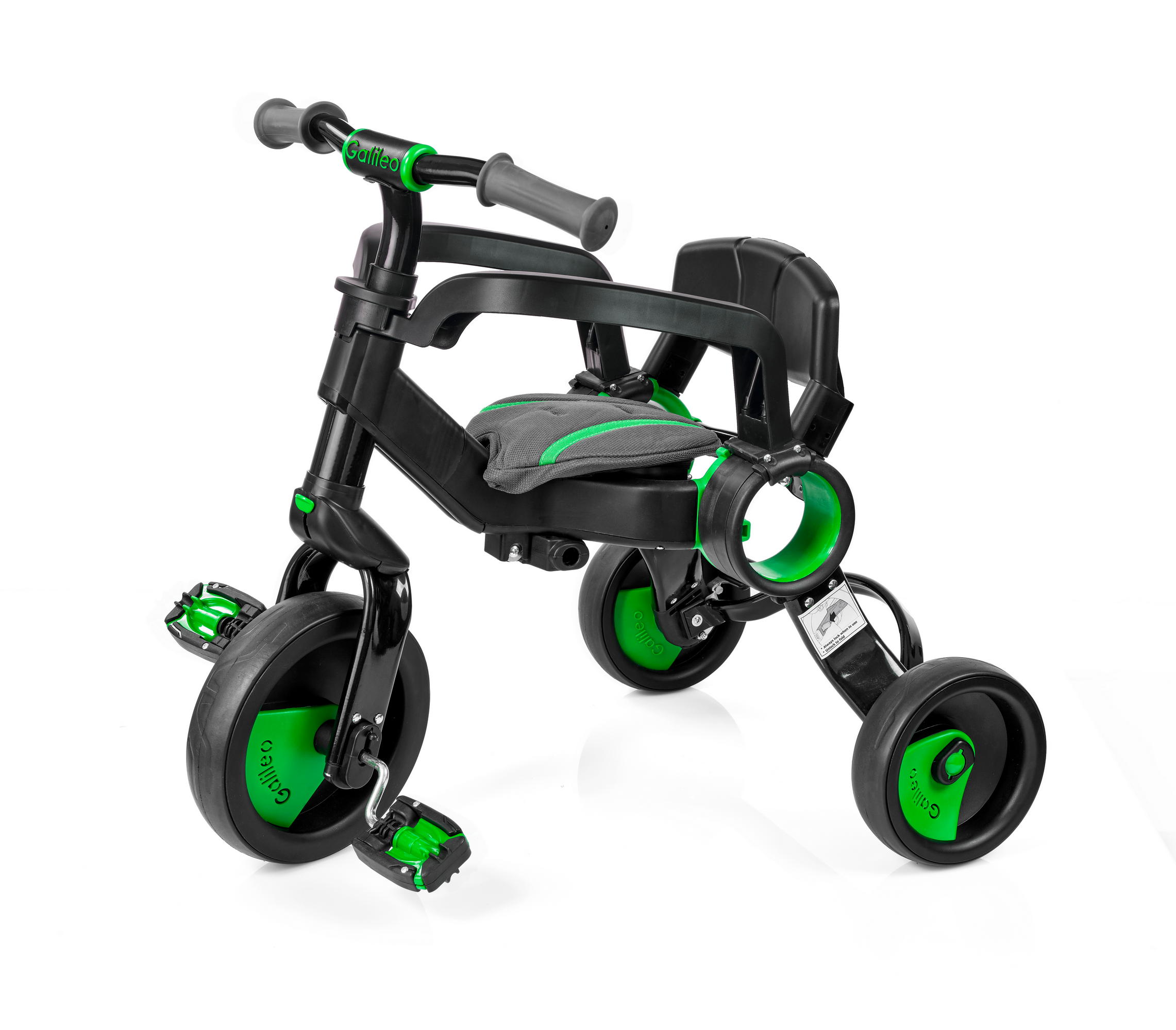 Триколісний велосипед Galileo STROLLCYCLE BLACK зелений