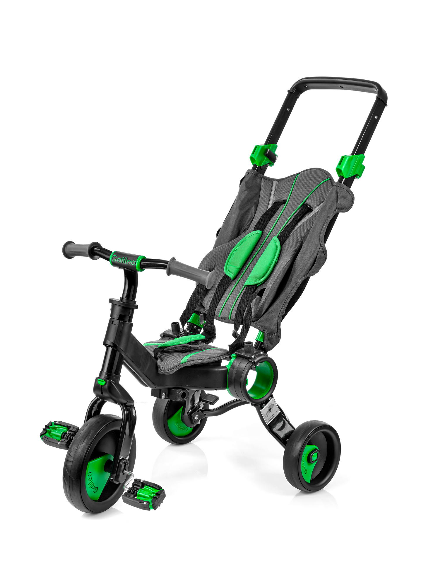 Триколісний велосипед Galileo STROLLCYCLE BLACK зелений