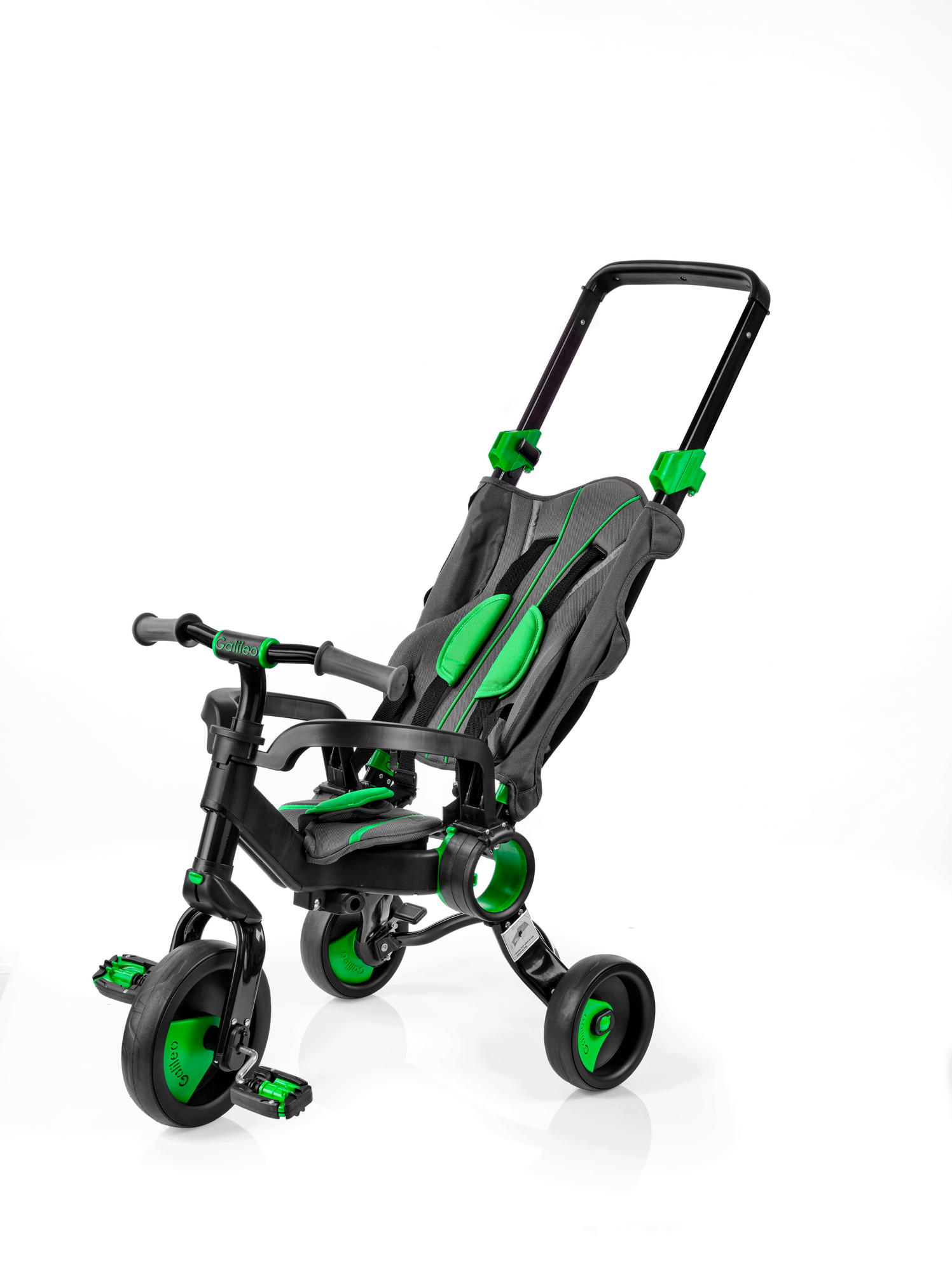 Триколісний велосипед Galileo STROLLCYCLE BLACK зелений