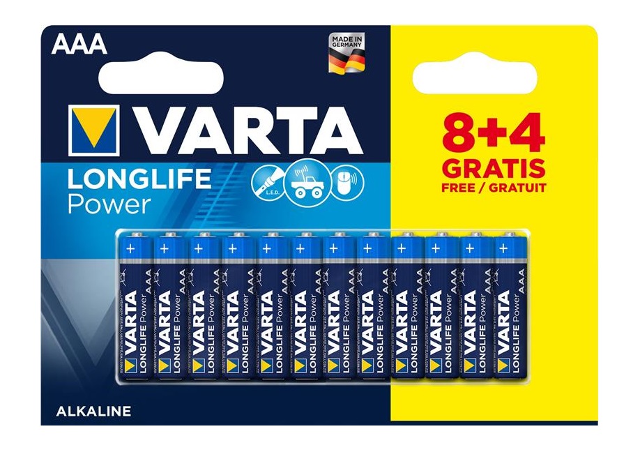 Батарейка VARTA LONGLIFE POWER лужна AAA  блістер, 12 шт.