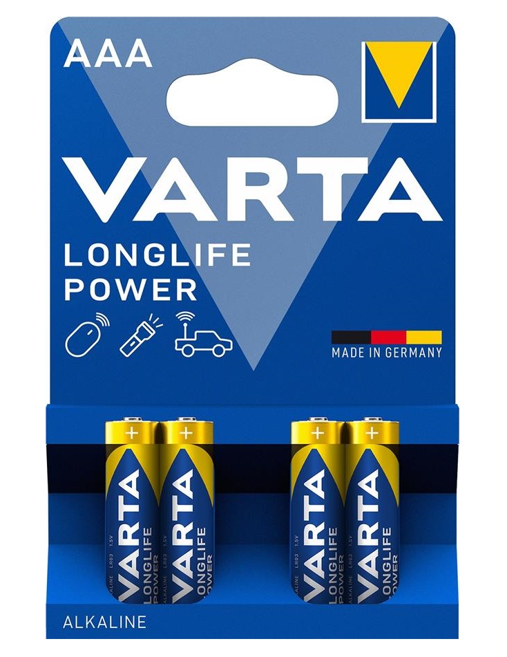 Батарейка VARTA LONGLIFE Power лужна AAA блістер, 4 шт.