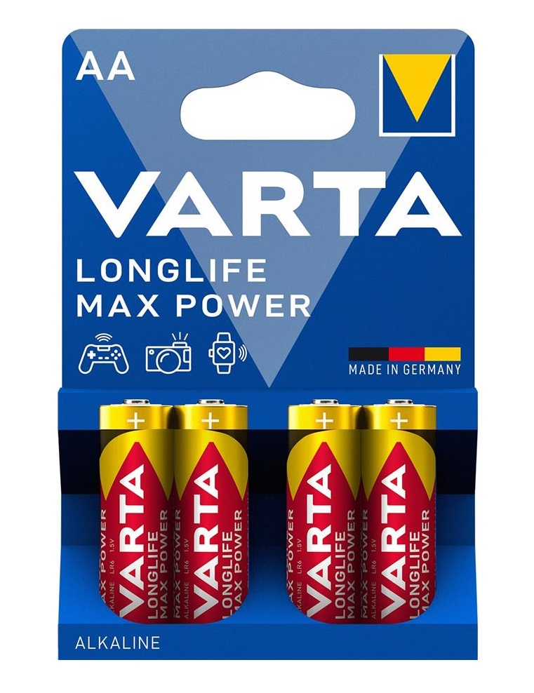 Батарейка VARTA LONGLIFE MAX POWER AA  блістер, 4 шт.