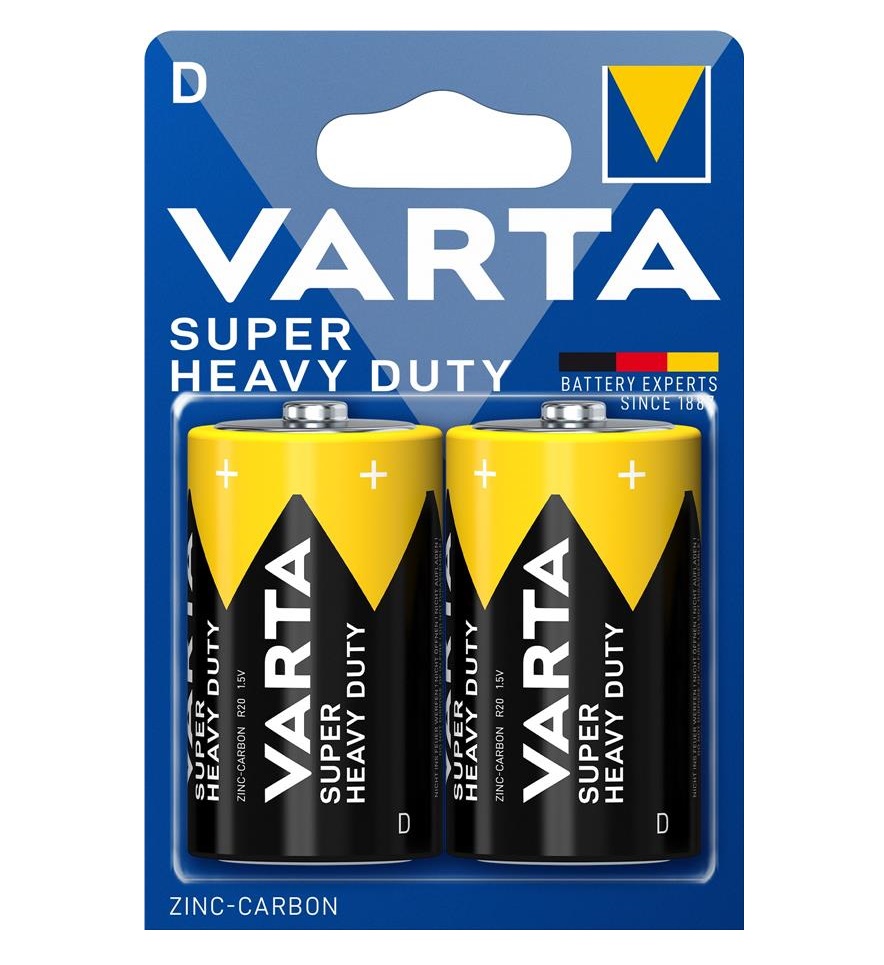 Батарейка VARTA Super Heavy Duty  вугільно-цинкова D BLI 2 блістер, 2 шт.