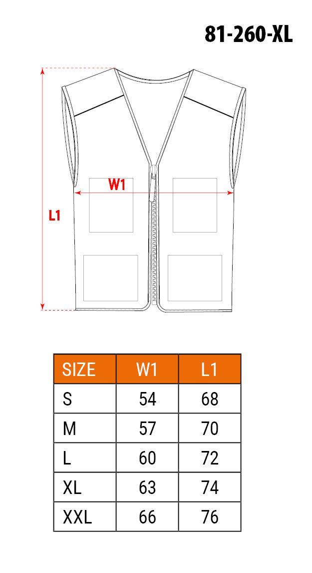 Жилет робочий Neo Tools посилена 35% бавовна 65% поліестер 267 г/м2 XL/56 (81-260-XL)