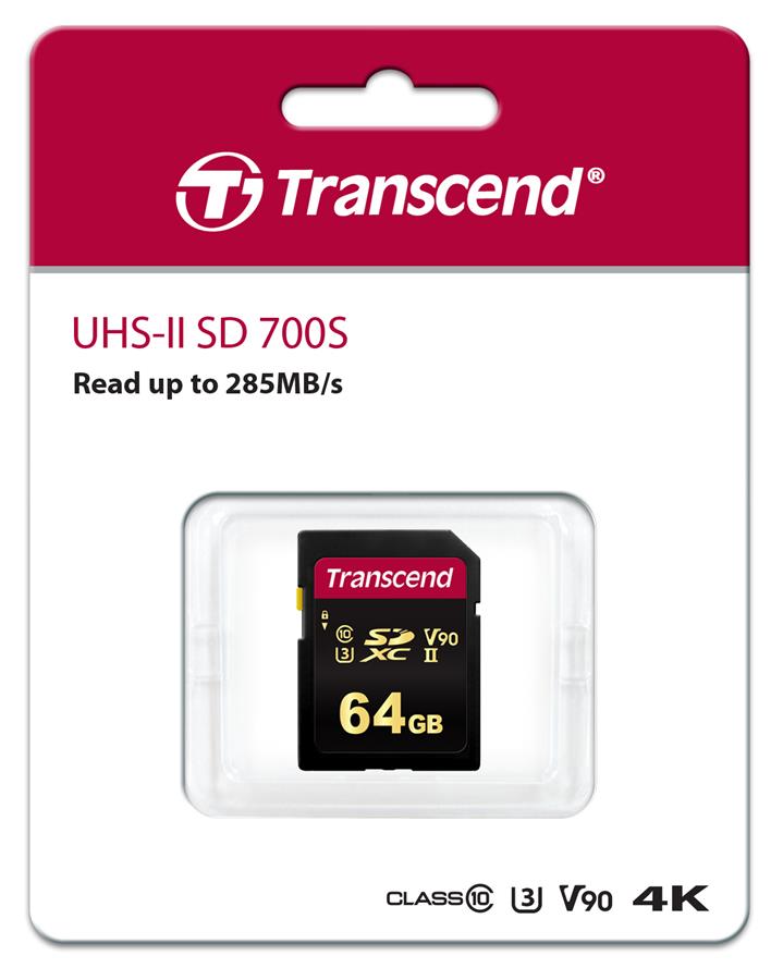 Карта пам`яті Transcend SDHC 64GB C10 700S UHS-II U3 V90 R285/W180 MB/s 4K (TS64GSDC700S)