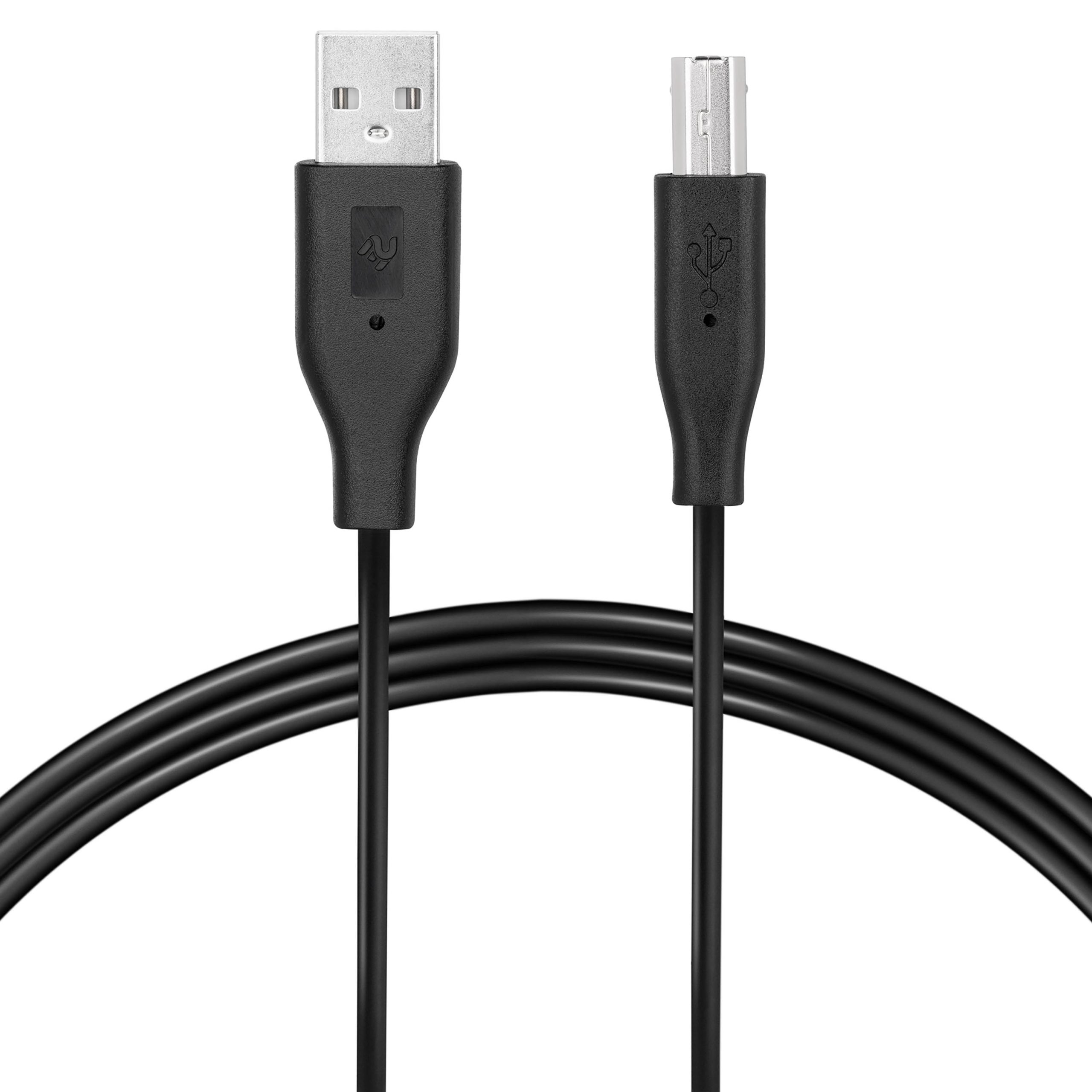 Кабель 2E USB 2.0 (AM/BM) DSTP, 1.8m, Black (2E-W-3169m1.8)