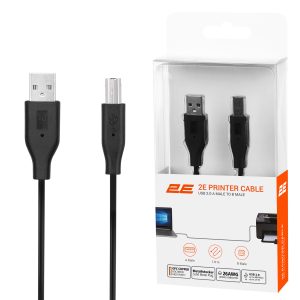 Кабель 2E USB 2.0 (AM/BM) DSTP, 1.8m, Black (2E-W-3169m1.8)