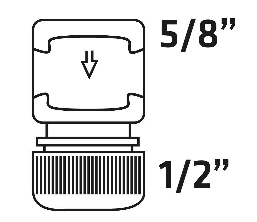 Конектор для шланга Verto, 1/2"-5/8", двокомпонентний, прогумований, антиковзкий