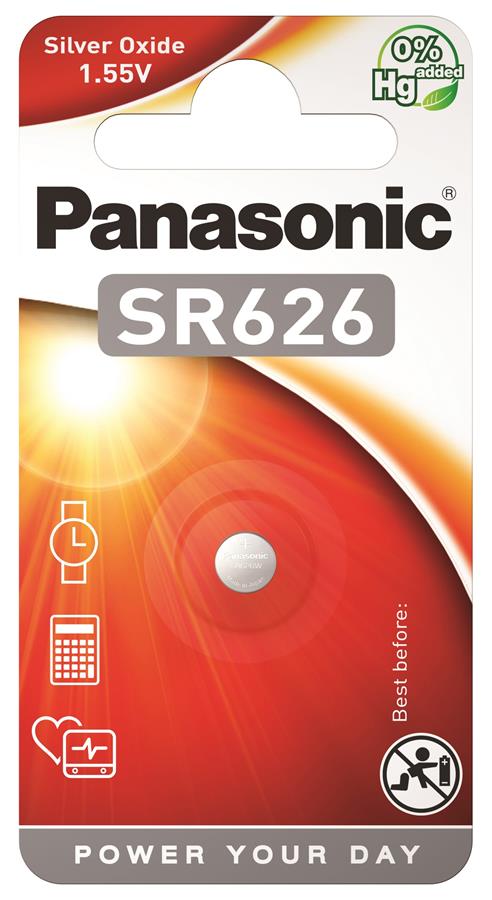 Батарейка Panasonic срібно-цинкова SR626(377, V377, D377) блістер,1 шт.