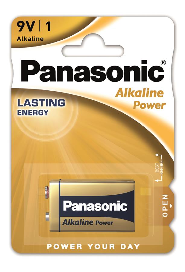 Батарейка Panasonic ALKALINE POWER лужна  6LF22(6LR61, MN1604, MX1604, Крона) блістер, 1 шт.