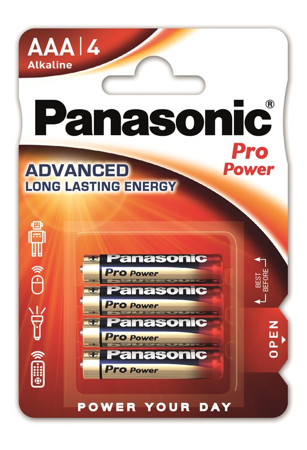 Батарейка Panasonic PRO POWER  лужна AAA блістер, 4 шт.