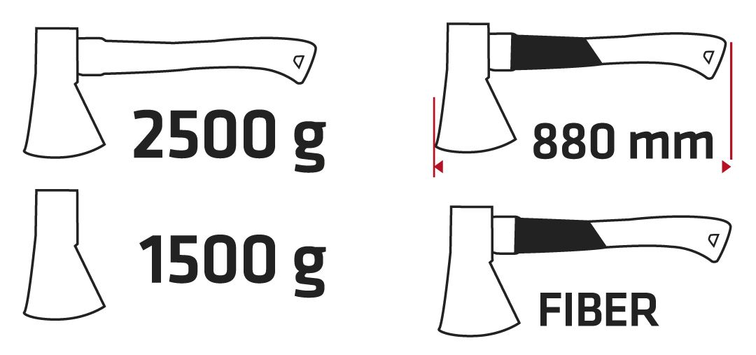 Топор-колун Verto рукоятка стекловолокно 88см 1500г