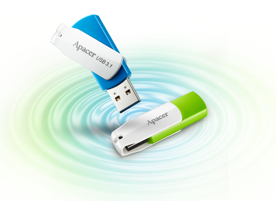 Накопичувач USB 2.0 APACER AH335 32GB Green/White (AP32GAH335G-1)