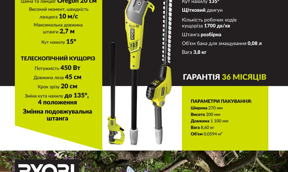 Висоторіз-Кущоріз Ryobi RP750450