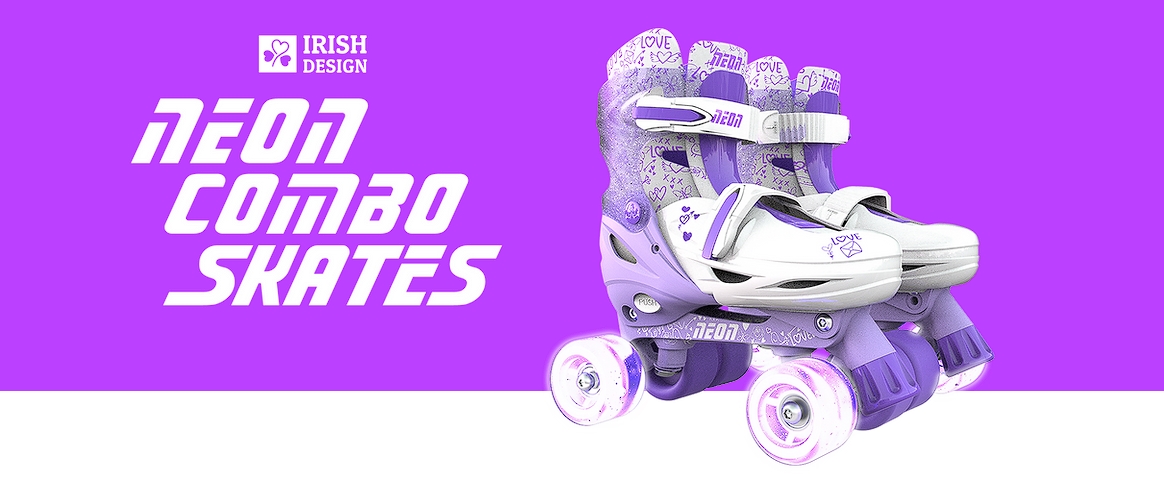 Роликові ковзани Neon Combo Skates Бірюзовий (Розмір 34-37)