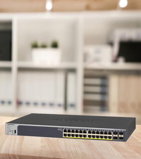 Комутатор NETGEAR GS728TPPv2 24x1GE PoE+(380Вт), 4xSFP, керований (GS728TPP-200EUS)