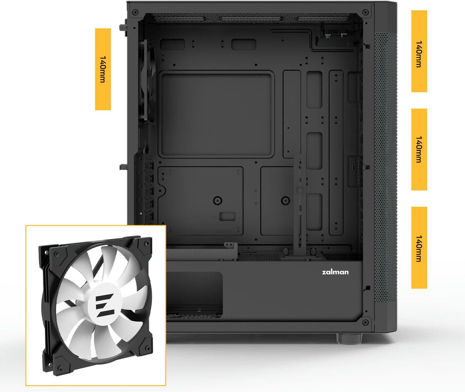 Корпус ZALMAN I4 TG без БЖ (I4TGBLACK)