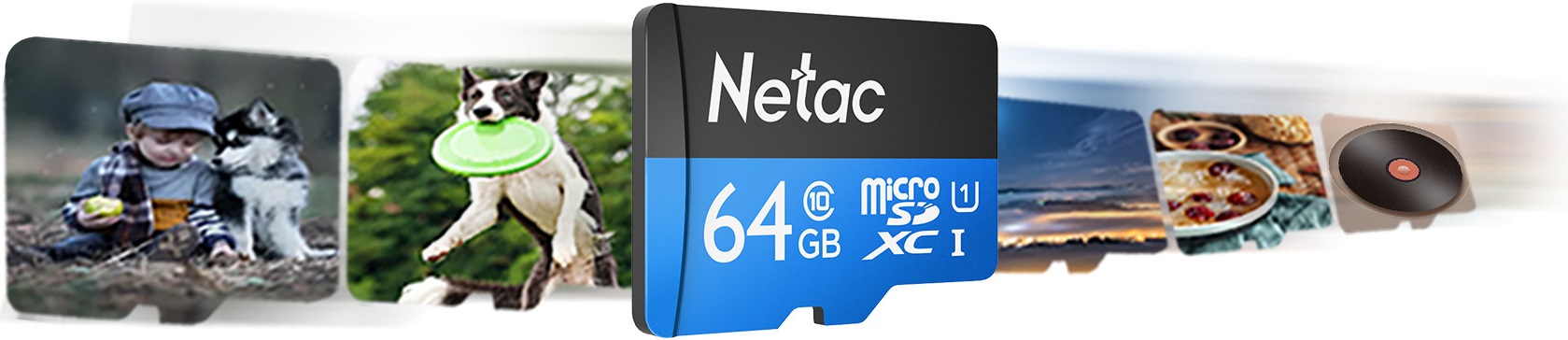 Карта пам`яті Netac microSD 64GB C10 UHS-I R80MB/B179s + SD (NT02P500STN-064G-R)