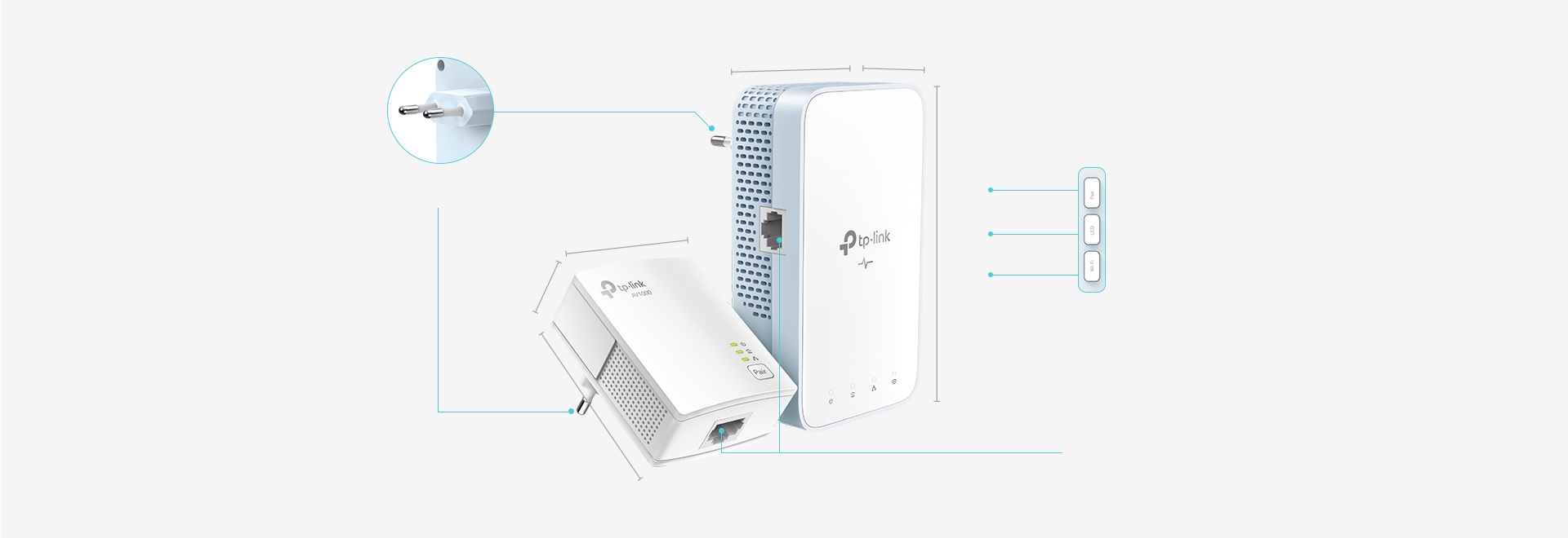 Адаптер Powerline TP-LINK TL-WPA7517KIT (TL-WPA7517 + TL-PA7017) AC1200 AV1000 1xGE MESH