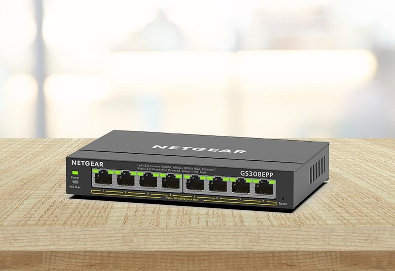 Комутатор NETGEAR GS308EPP 8xGE PoE+ (123Вт), керований (GS308EPP-100PES)