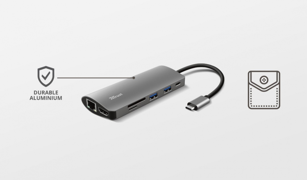 USB-хаб Trust Dalyx 7-IN-1 USB-C Aluminium (23775_TRUST)