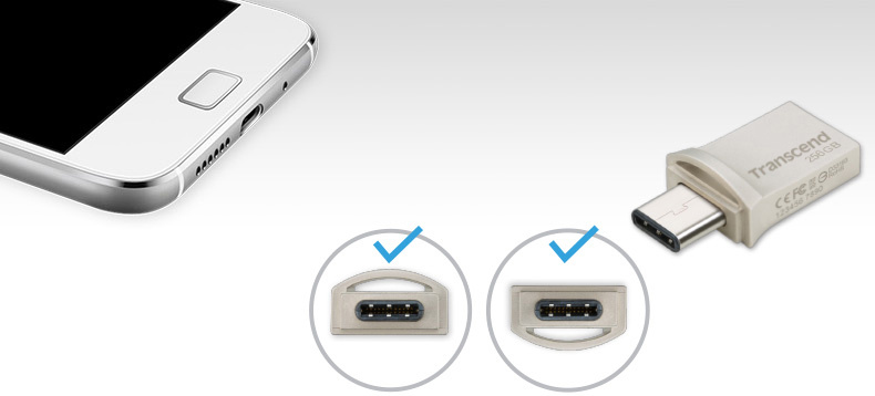 Накопичувач USB 3.1+Type-C Transcend 128GB 890 R90/W30MB/s (TS128GJF890S)