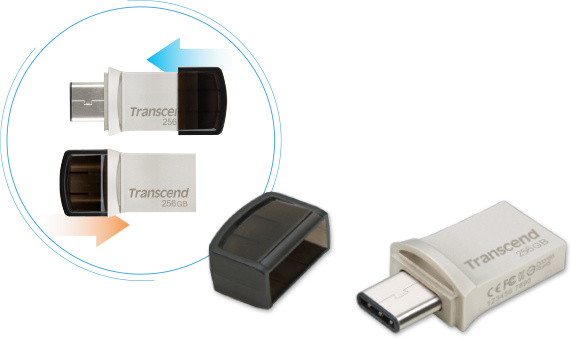 Накопичувач USB 3.1+Type-C Transcend 128GB 890 R90/W30MB/s (TS128GJF890S)