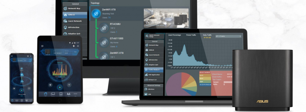 Маршрутизатор ASUS ZenWiFi XT8 1PK V2 black AX6600 (90IG0590-MO3A10)