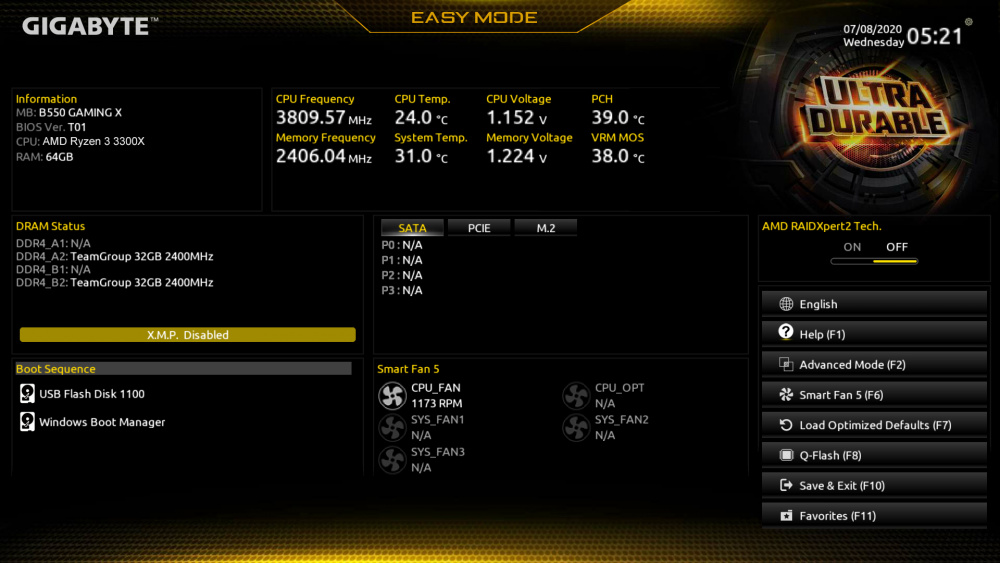 Материнська плата GIGABYTE A520M K V2 sAM4 (A520M_K_V2)