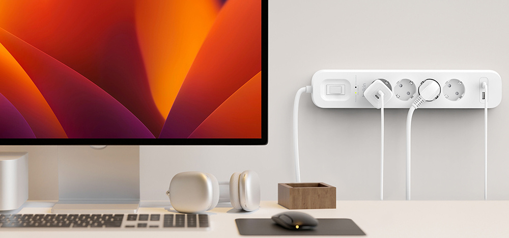 Мережевий фільтр Belkin 4хSchuko, USB-A/USB-C 18Вт, 16А із захистом від перенапруги, 2м