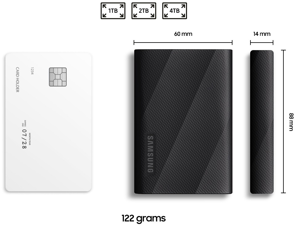 Портативний SSD Samsung 2TB USB 3.2 Gen 2 Type-C T9 Black (MU-PG2T0B/EU)