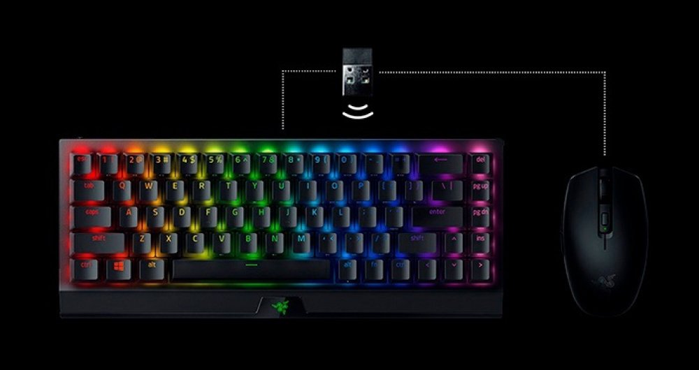 Ігрова клавіатура Razer BlackWidow V3 Mini HyperSpeed Green Switch WL/BT/USB RU RGB, Black (RZ03-03891600-R3R1)