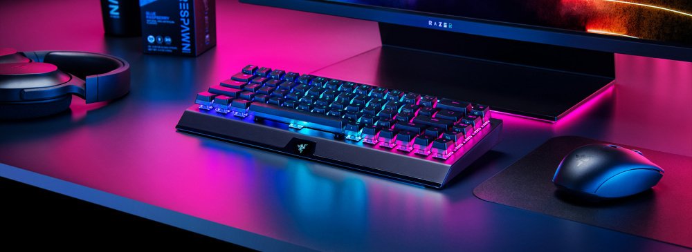 Ігрова клавіатура Razer BlackWidow V3 Mini HyperSpeed Green Switch WL/BT/USB RU RGB, Black (RZ03-03891600-R3R1)