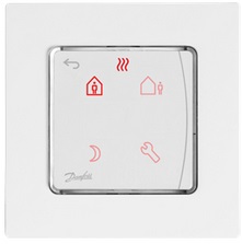 Терморегулятор Danfoss Icon Display, +5...35 °C, програмований, провідний, вбудований, 230В, білий