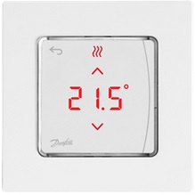 Терморегулятор Danfoss Icon Display, +5...35 °C, електронний, провідний, вбудований, 230В, білий