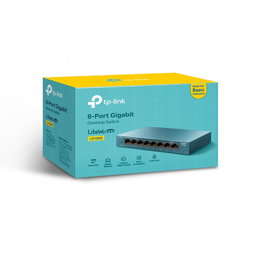 Комутатори TP-LINK LiteWave LS108G 8xGE некерований настільний метал. корпус