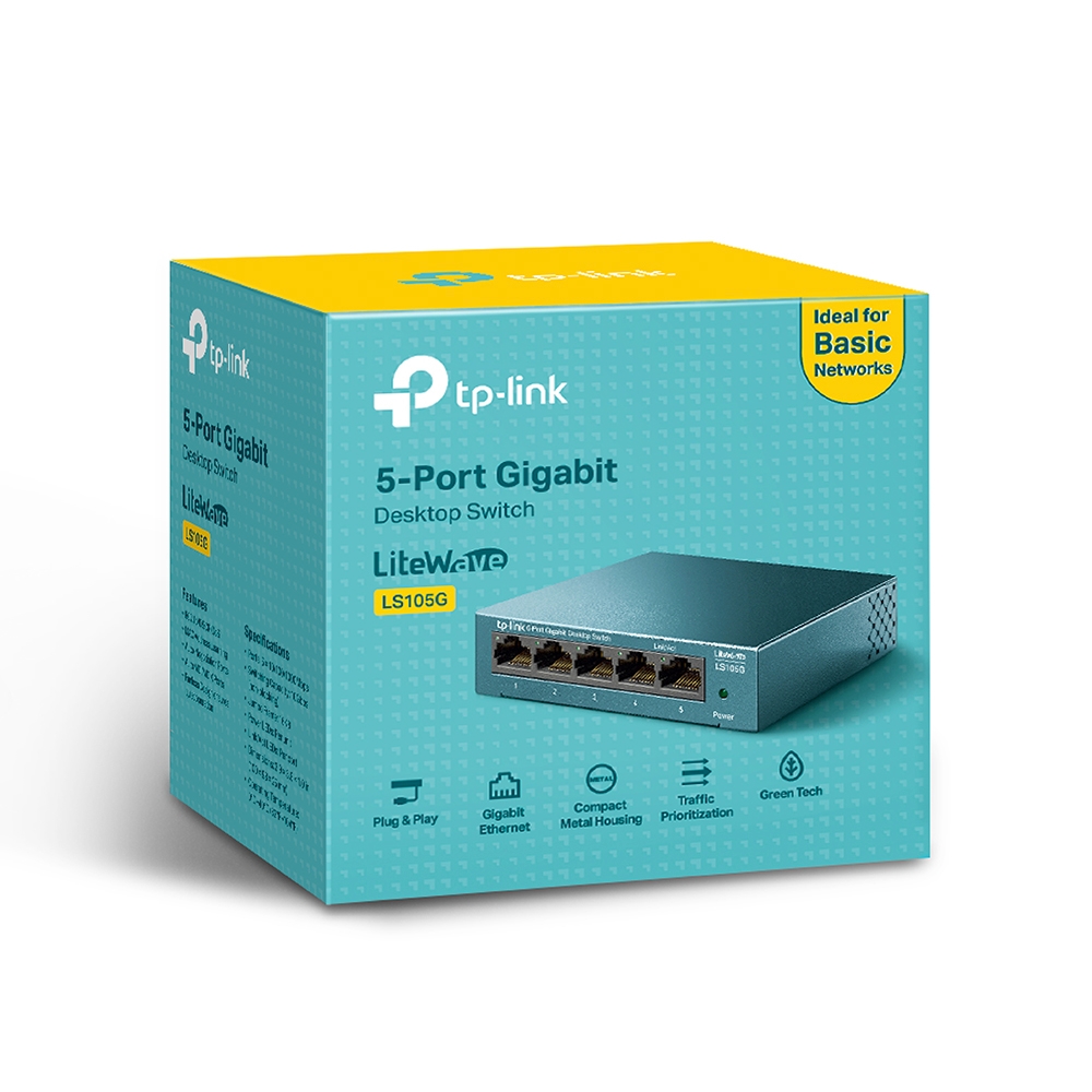 Комутатори TP-LINK LiteWave LS105G 5xGE некерований настільний метал. корпус