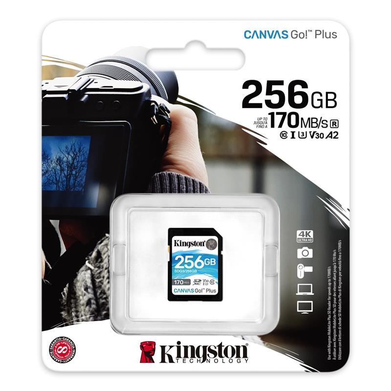 Карта пам`яті Kingston SDXC 256GB Canvas Go Plus 170R C10 UHS-I U3 V30 (SDG3/256GB)