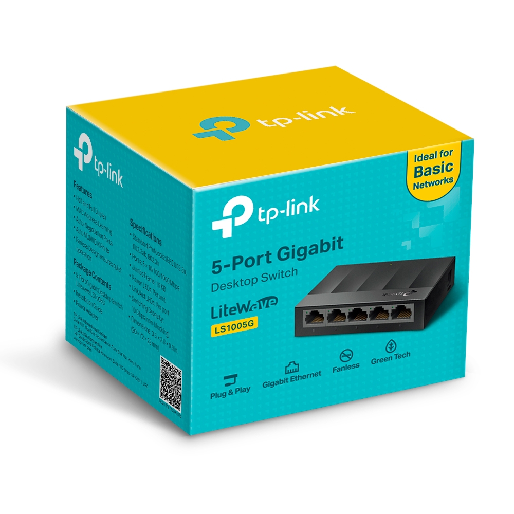 Комутатори TP-LINK LiteWave LS1005G 5xGE некерований настільний