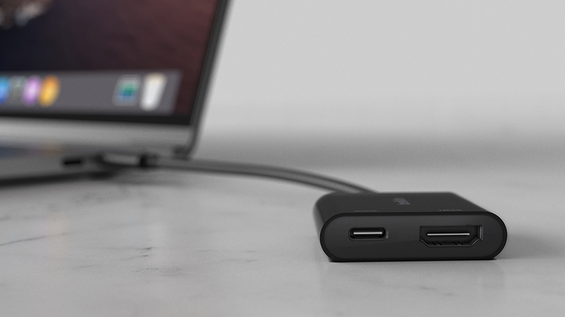 Адаптер Belkin USB-C > HDMI 60Вт PD, чорний