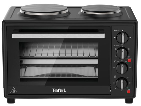 Піч електрична Tefal Optimo, 32л, 1500Вт, механіч., гриль, конвенція, 2 конф.зверху, підсвітка всередині, чорна