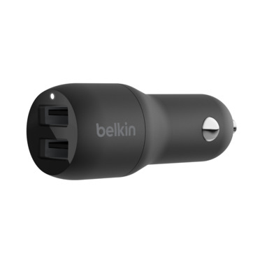 Зарядний пристрій автомобільний Belkin 24Вт 2хUSB-A, чорний