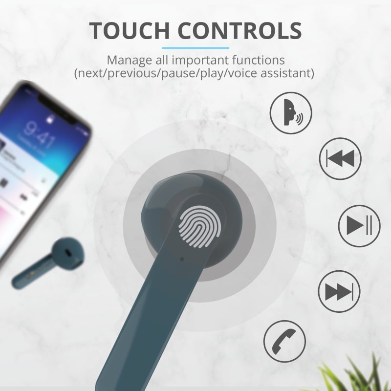 Навушники Trust Primo Touch True Wireless Mic Blue